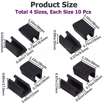 40Pcs 4 Style Plastic Non-slip U Shaped Chair Foot Protectors KY-GF0001-37A-1
