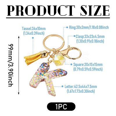 Alloy Resin Polygon Keychains KEYC-TADJ0002-03G-K-1