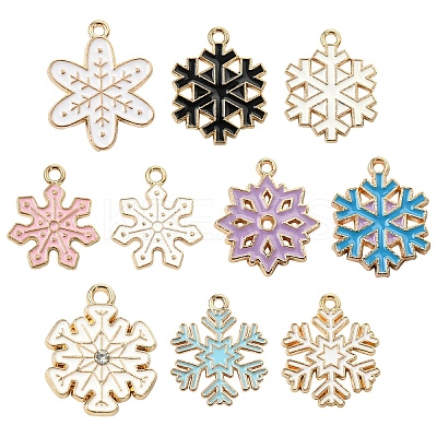 10 Styles Alloy Enamel Pendants ENAM-YW0005-16A-1