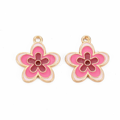 Light Gold Alloy Enamel Pendants ENAM-S126-132-1