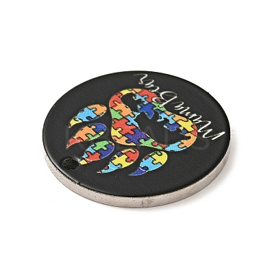 Non-Tarnish Autism Awareness Theme 201 Stainless Steel Pendants STAS-J041-02D-1