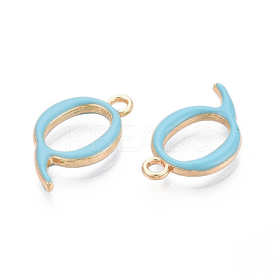 Rack Plating Alloy Enamel Pendants ENAM-T024-53Q-G-1