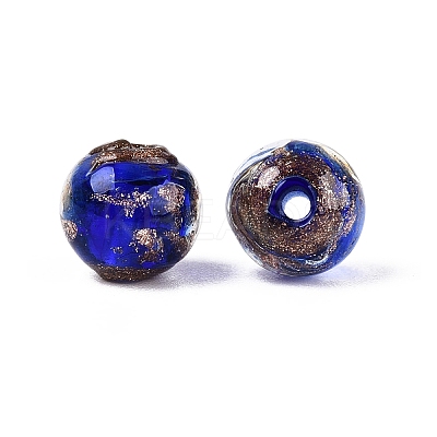 Handmade Gold Sand Lampwork Beads LAMP-N045-01C-03-1