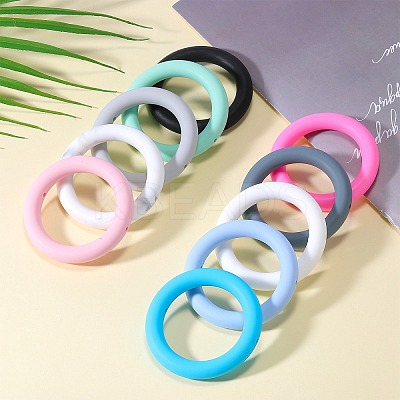 9Pcs Ring Food Grade Eco-Friendly Silicone Focal Beads JX895E-1