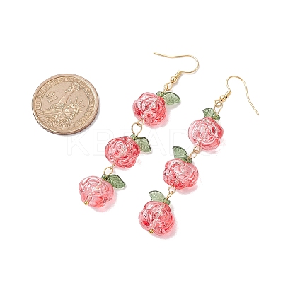 5Pairs 5 Colors Glass Dangle Earrings EJEW-JE05805-1