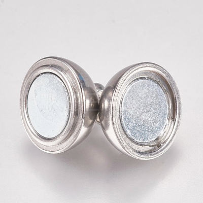 Tarnish Resistant 304 Stainless Steel Magnetic Clasps with Loops STAS-G173-05P-12mm-1