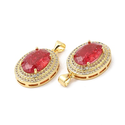 Real 16K Gold Plated Brass Micro Pave Cubic Zirconia Pendants ZIRC-L103-061G-02-1