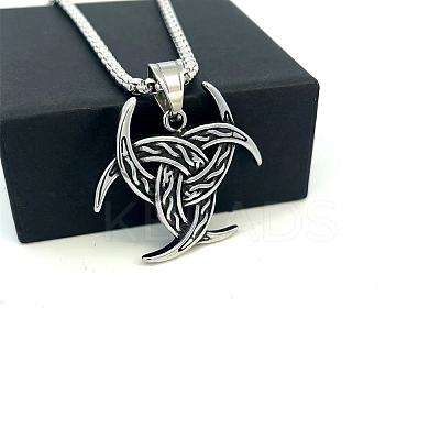 European 304 Stainless Steel Viking Trinity Knot Pendant Necklaces ND3231-1