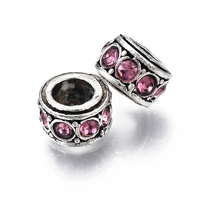 Alloy Rhinestone European Beads MPDL-Q212-001H-RS-1