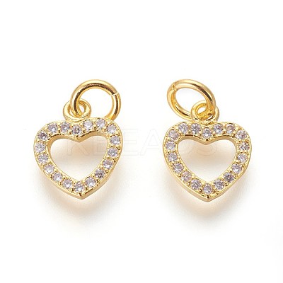 Brass Micro Pave Cubic Zirconia Charms ZIRC-J021-03-RS-1