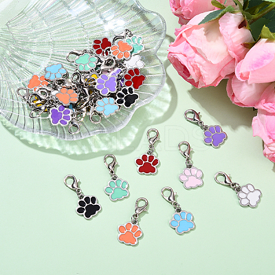 45Pcs 9 Styles Alloy Enamel Pendant Decorations HJEW-YW00146-1
