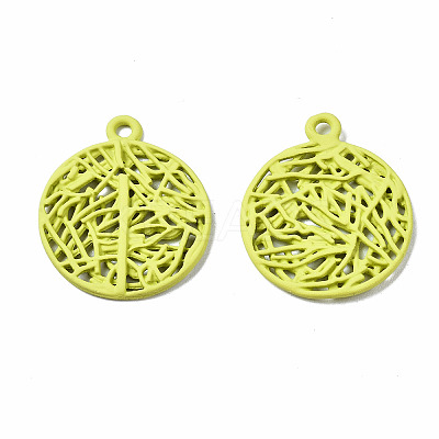 Spray Painted Alloy Pendants PALLOY-Q434-010F-NR-1