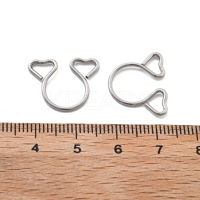 304 Stainless Steel Heart Clip on Nose Rings AJEW-A062-01A-P-1