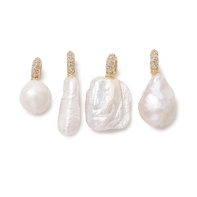 Natural Baroque Keshi Pearl Pendants PALLOY-JF05219-1