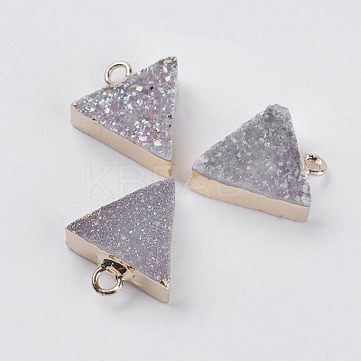 Natural Druzy Agate Charms G-L479-02B-1