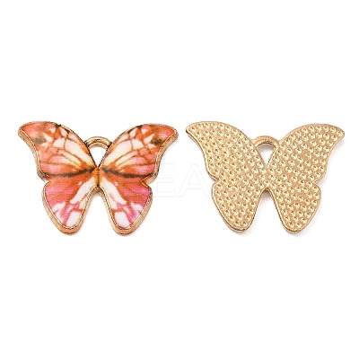 Light Gold Tone Alloy Enamel Pendants X-ENAM-M059-05KCG-1