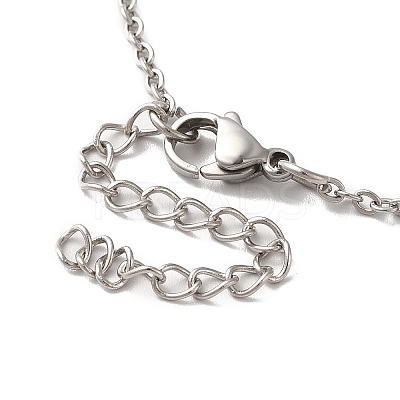 Alloy Rhinestone Cat Pandant Necklace with Cable Chains NJEW-K248-01P-01-1