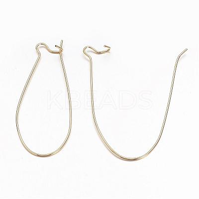 Brass Hoop Earrings Findings Kidney Ear Wires X-EC221-4G-1