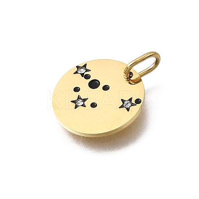 Twelve Constellations 304 Stainless Steel Enamel Pendants STAS-A148-01G-12-1