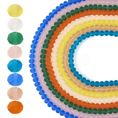 8 Strands 8 Colors Transparent Glass Beads Strands GLAA-TA0002-20-1