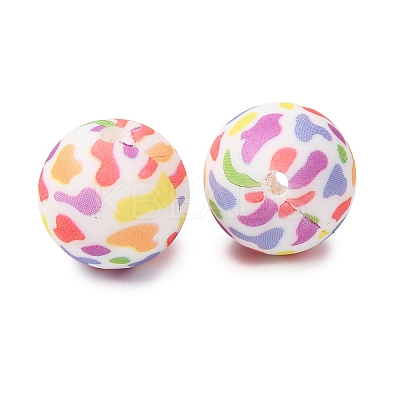 Food Grade Eco-Friendly Printed Silicone Beads SIL-A013-01A-11-1