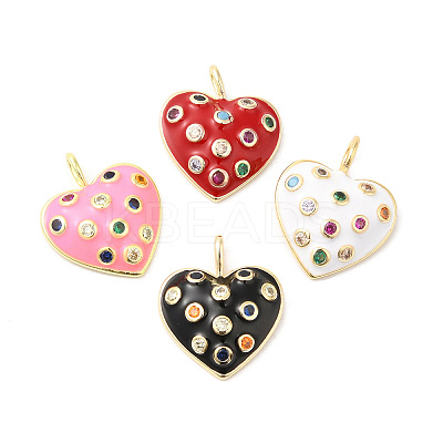 Real 16K Gold Plated Brass Micro Pave Colorful Cubic Zirconia Pendants ZIRC-L103-056G-1
