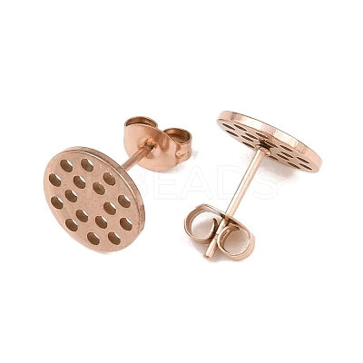 304 Stainless Steel Stud Earring Findings Ion Plating(IP) STAS-P434-06C-RG-1