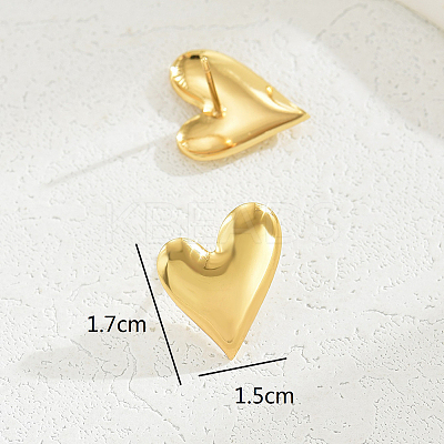 201 Stainless Steel Heart Stud Earrings WN2604-1