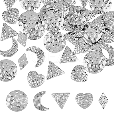 50Pcs 5 Style 304 Stainless Steel Pendants STAS-HY0001-30-1