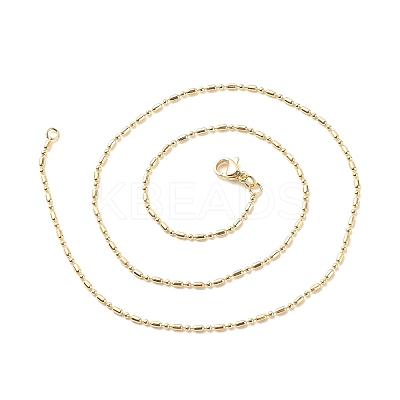 Brass Ball and Column Link Chains Necklace for Women LS-NJEW-P265-01A-G-1