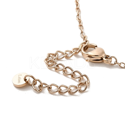 Glass Square Pendant Necklace with 304 Stainless Steel Cable Chains NJEW-K255-04KCG-1