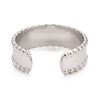 Non-Tarnish 304 Stainless Steel Flat Open Cuff Ring for Women RJEW-C025-10P-1