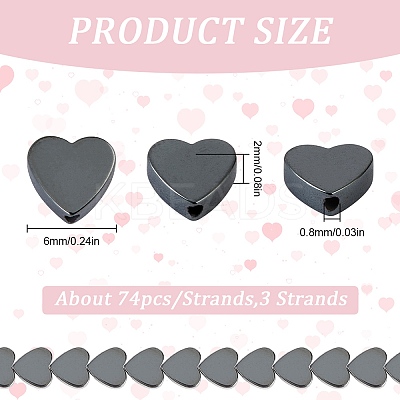 3Strands Non-magnetic Synthetic Hematite Beads Strands G-SC0003-11-1