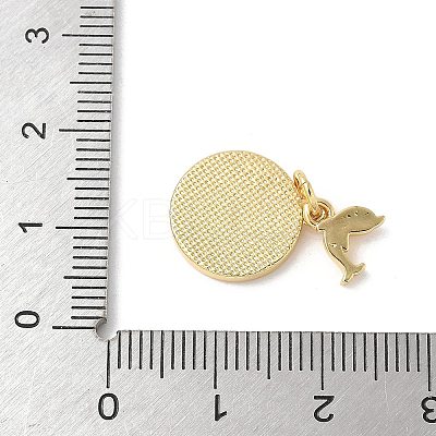 Brass Pave Natural White Shell Pendants KK-S522-12G-1