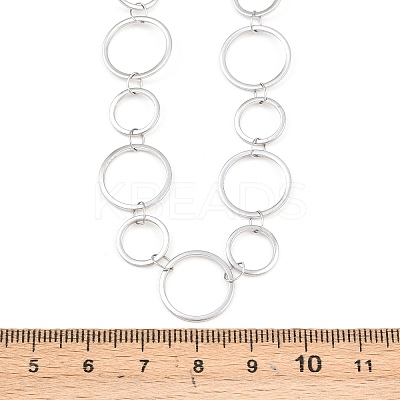 304 Stainless Steel 10MM and 14MM Ring Link Chain Necklaces NJEW-P343-02C-P-1