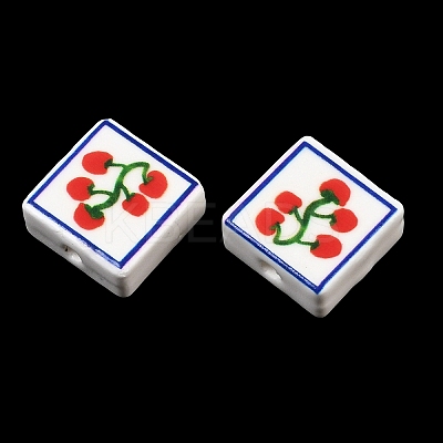 Printed Handmade Porcelain Beads PORC-G016-04-1