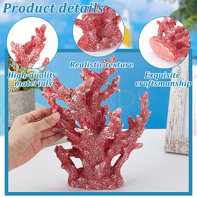 Resin Imitation Coral Ornaments AJEW-WH0696-124-1