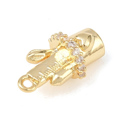 Brass Micro Pave Clear Cubic Zirconia Pendants LS-KK-G545-17G-1