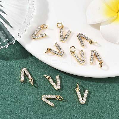 SHEGRACE Brass Micro Pave Clear Cubic Zirconia Pendants XGRQ29776-394G-V-1