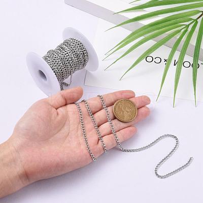 Tarnish Resistant 304 Stainless Steel Twisted Chains for Men's Necklace Making CHS-K001-86-1