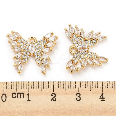 Brass Micro Cubic Zirconia Pendants KK-Q789-25G-1