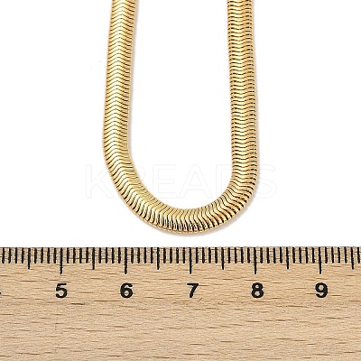 4mm Brass Flat Snake Chain Necklaces KK-F891-21G-1