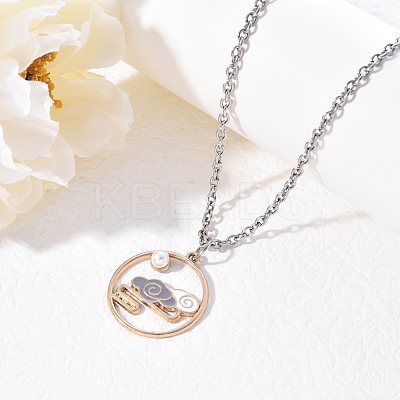 Chinese Style Alloy Pendant Necklaces NJEW-YW0001-01-1