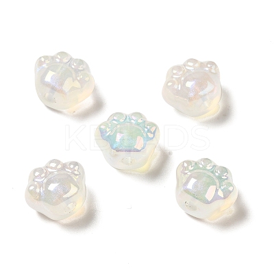 UV Plating Rainbow Iridescent Acrylic Beads PACR-M002-08A-1