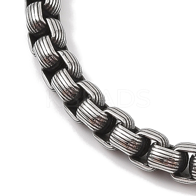 304 Stainless Steel Box Chain Bracelets for Men BJEW-B096-33A-AS-1