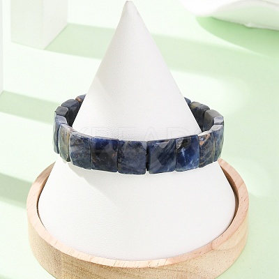 Natural Lapis Lazuli Beaded Stretch Bracelets for Unisex G-K303-02F-1