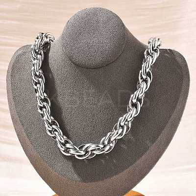 304 Stainless Steel Rope Chain Necklaces for Women Men NJEW-A033-04B-P-1