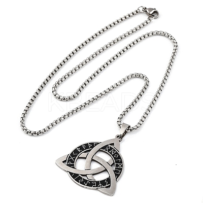 201 Stainless Steel Pendant Necklaces NJEW-C066-08P-1