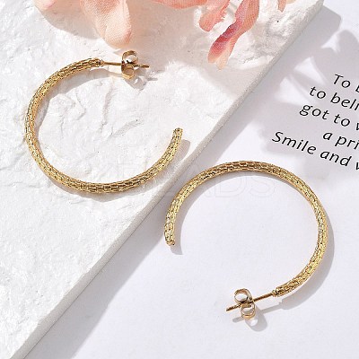 304 Stainless Steel Twist C-Shaped Stud Earrings EJEW-R017-03G-04-1