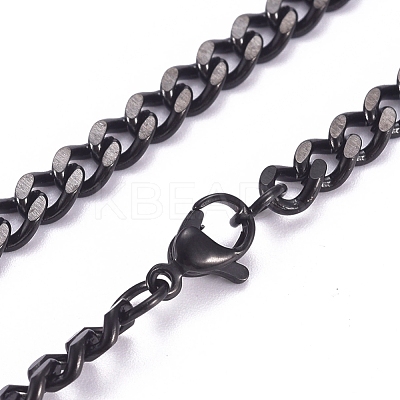 Men's 304 Stainless Steel Cuban Link Chain Necklaces NJEW-G340-07B-1